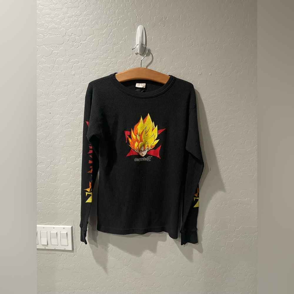 Vintage 2000 Dragon Ball Z‎ Super Saiyan Goku Thermal Shirt Small